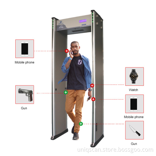 UNIQSCAN Walk Through Metal Detector security Scanner
